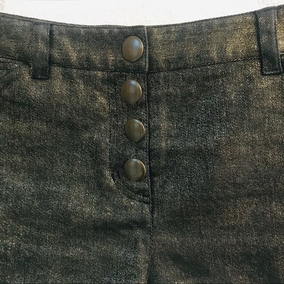 3.1 Phillip Lim A-Line Black Metallic Shorts Sz 4 - Picture 4 of 11